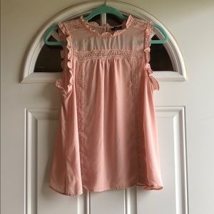Sheer Peach Colored Tank/Blouse Size Medium